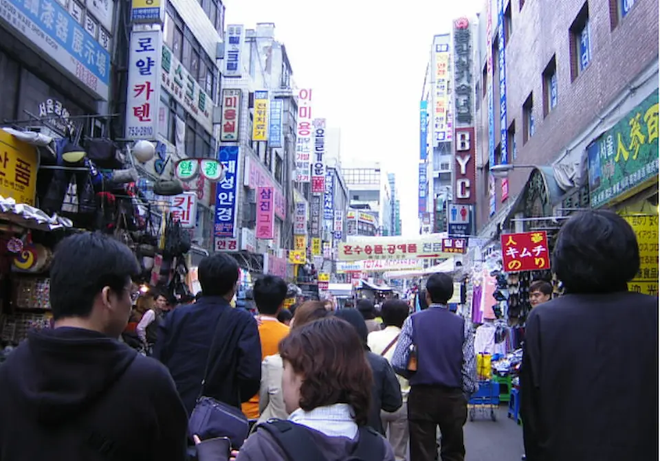 韓国南大門市場の風景